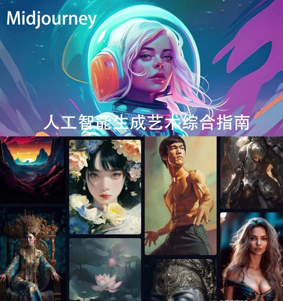 Midjourney 及 ChatGPT 4 人工智能生成艺术图像综合指南，中英字幕（9 节课）